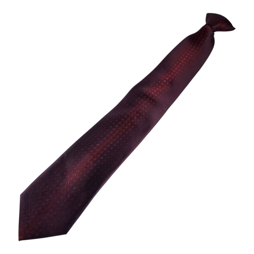 Delta Burgundy Textured Tie 100% Silk